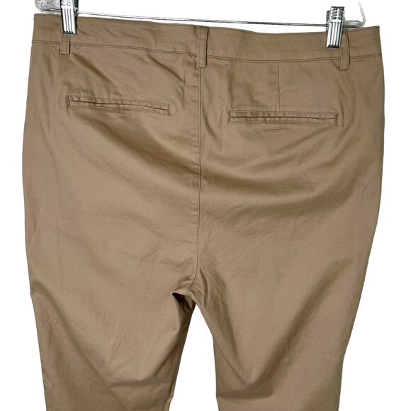 Ellos Womens Modern Stretch Chino Pants 14 Beige Tan Khaki New - Picture 8 of 9